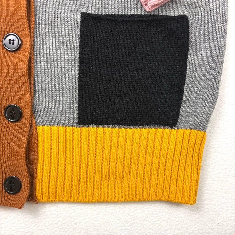 Colorblock Green/Gray/Pink “Grandpa” Cottagecore Button Cardigan Sweater (2XL) - Picture 6 of 15